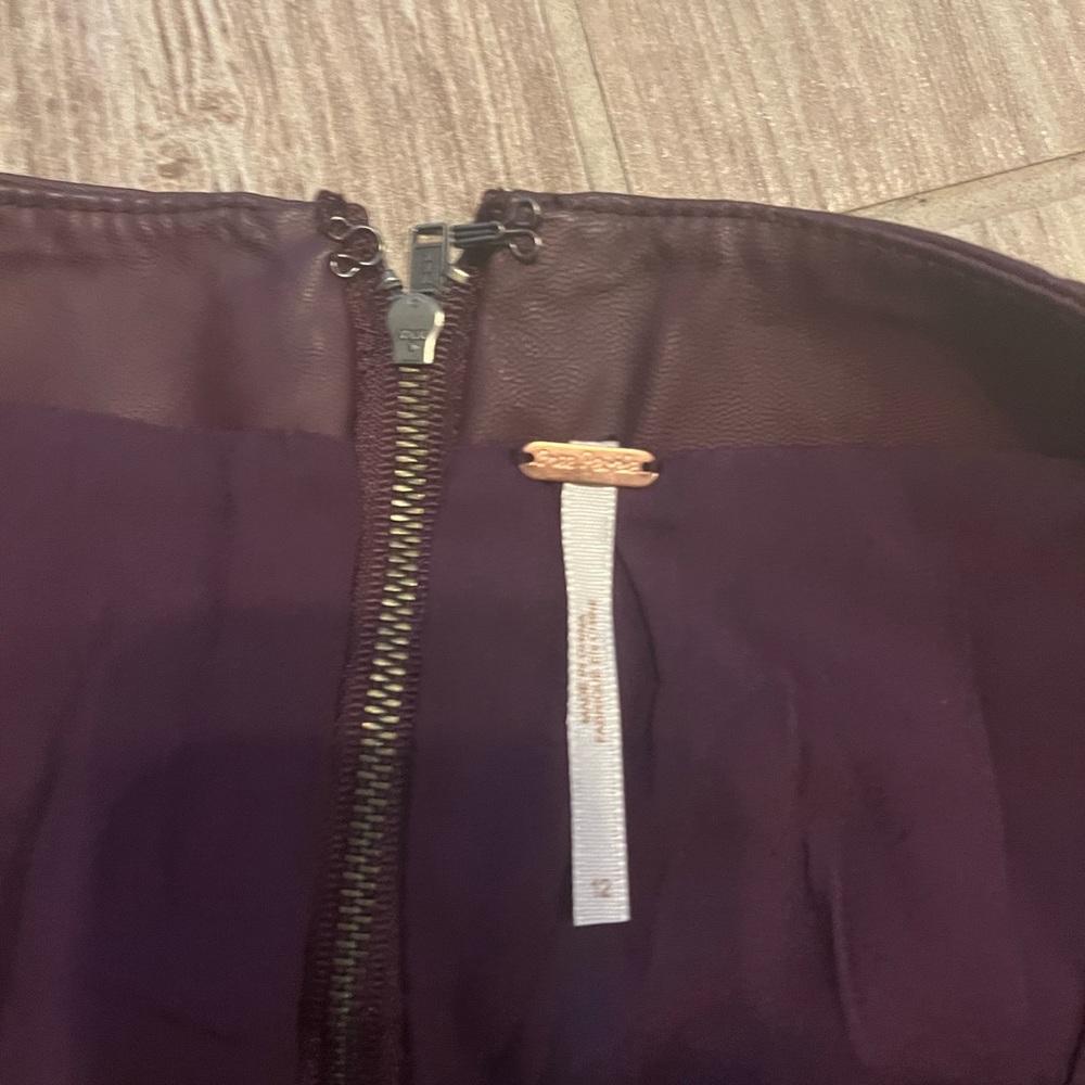 Free people leather vegan skirt
